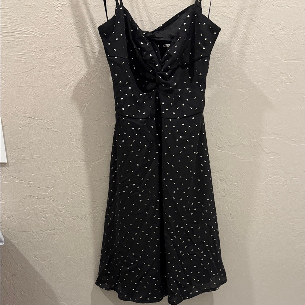 Papaya Black Strapless Dress with White Dots